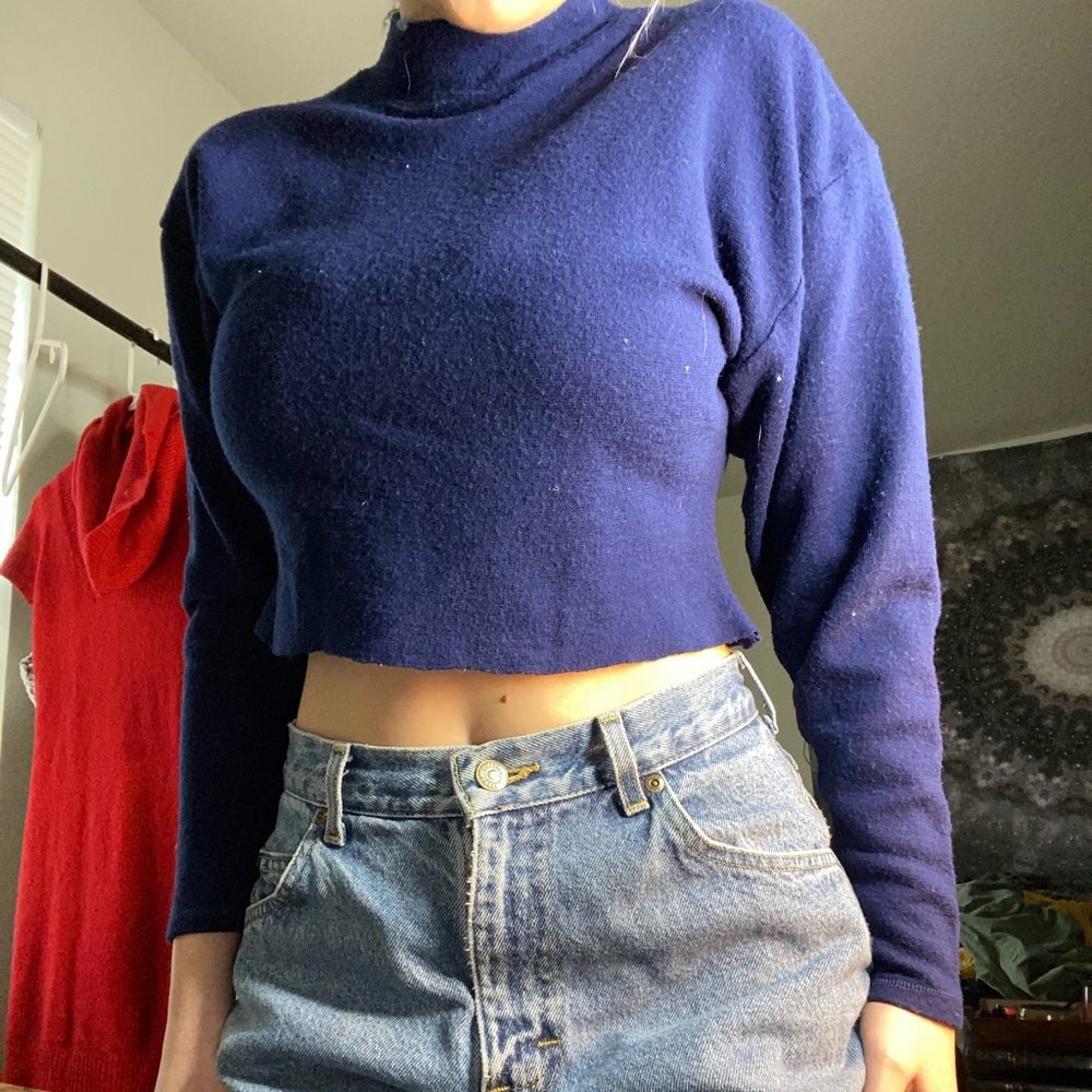 Blue Cropped Sweater
